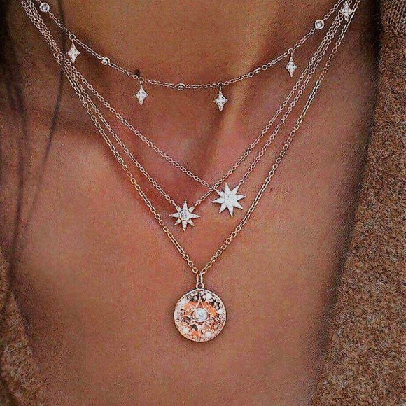 Jewelry - 3 for $30 New Gold Crystals & Pearl Necklace